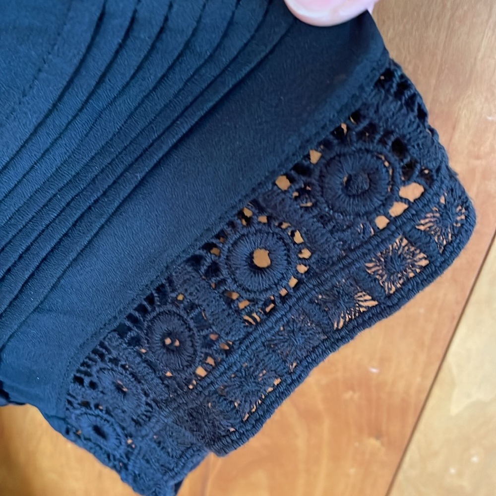 Maeve Women’s Black Babydoll Lace Trim Anthropologie. Size Medium-Petite. - Picture 5 of 5